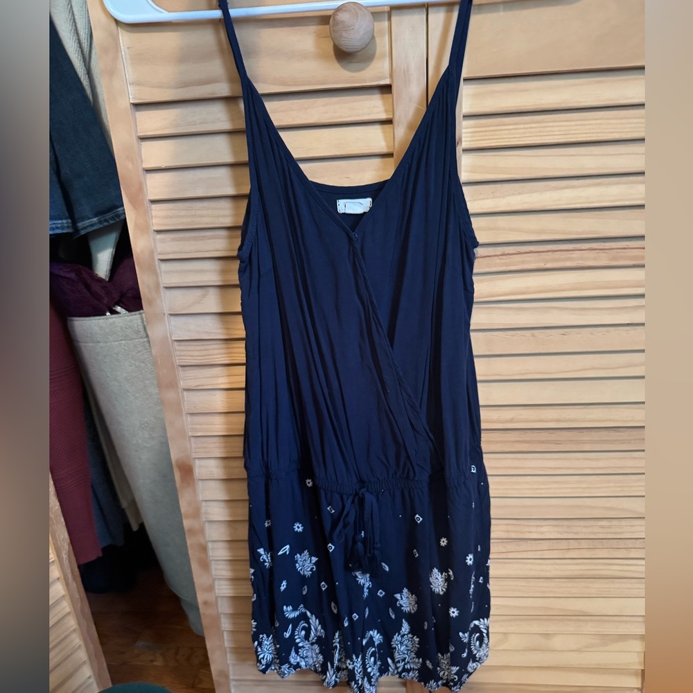 Garage Navy Floral Jumpsuit